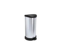 Poubelle à pédale 40 L plastique Touch, aspect métal