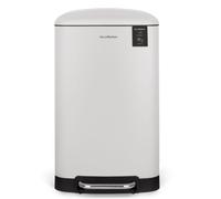 Les Collectors Poubelle de cuisine à pédale N°828, acier inoxydable, 40L, finition mat blanche