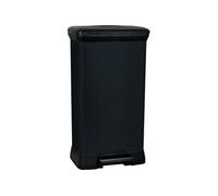 Curver Poubelle à pédale Touch 50 L – plastique aspect métal – Noir G
