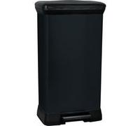 Poubelle à pédale 50 L plastique Touch, aspect métal noir Noir G