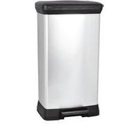 Curver Poubelle à pédale 50 L aspect métal plastique recyclé G