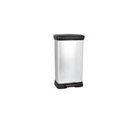 | poubelle a pédale 50l, aspect métal, plastique recyclé G