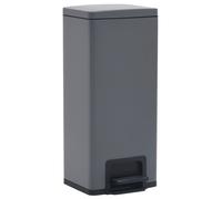 Poubelle à pédale anti-empreinte 30 L Gris Acier inoxydable