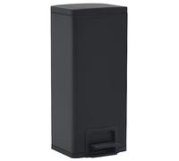 Vidaxl Poubelle À Pédale Anti-Empreinte 30 L Noir Acier Inoxydable