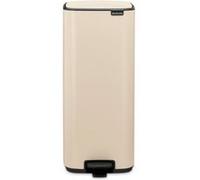 Brabantia Poubelle à pédale Bo 30 L – Fermeture progressive – Seau intérieur en plastique – Soft Beige