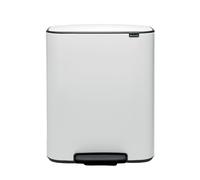 Brabantia Poubelle à pédale Bo – 2 seaux intérieurs, 2 x 30 L – Blanc