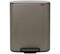 Brabantia Poubelle à pédale Bo bin 2 x 30 L Platinum