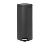 Poubelle à pédale Brabantia NewIcon 30 L | Couvercle anti-odeurs silencieux et bac en plastique | Poubelle compacte antidérapante pour cuisine, bureau, salle de bain ou chambre | Mineral Infinite Grey