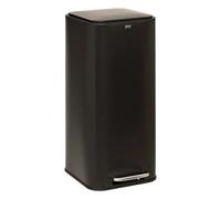 Poubelle à pédale carrée 30 L en métal noir 5Five Delta