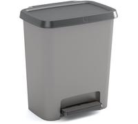 Poubelle à pédale - CURVER - COMPATTA - 25 L - Gris anthracite - Polypropylène