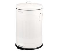 Poubelle à pédale Eluno Vintage capacité 20 litres en métal blanc