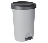 Poubelle à pédale en Plastique moderne 45 litres Stepy - Gris Clair