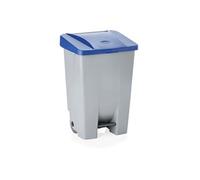 Poubelle à pédale en Polypropylène 80 L bleu L 410 mm l 500 mm H 740 mm