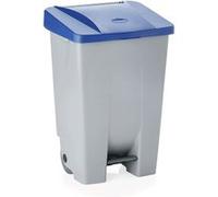 Poubelle à pédale en Polypropylène 80 L bleu L 410 mm l 500 mm H 740 mm