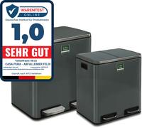 Poubelle à pédale Felix Système de tri anthracite 2 x 30 litres (60 litres)