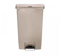 Poubelle à pédale frontale 68 Litres, en polyéthylène beige, SLIM JIM