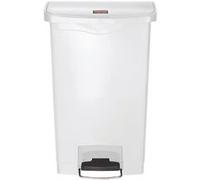 Poubelle à Pédale Frontale Large Blanche 50L Slim Jim Step-On - Rubbermaid - - Plastique50 527x343x720mm
