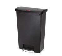Poubelle à pédale frontale Rubbermaid Slim Jim noire 90L
