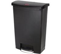 Poubelle à pédale frontale Rubbermaid Slim Jim noire 90L - G