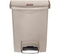 Poubelle à pédale frontale Rubbermaid Slim Jim beige 30L