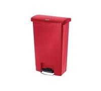 Poubelle à Pédale Frontale Slim Jim Rouge 50L Rubbermaid