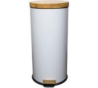 Kitchen Move - Poubelle à pédale FOREST - Inox - 30 L - Blanc