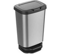 M home by Mazzei Mondex - Poubelle de Cuisine à Pédale 40L - Système Soft Closing, Fermeture Douce - Gris Silver - Idéale Cuisine, Salle de Bain, Cellier - Fabriquée en Italie