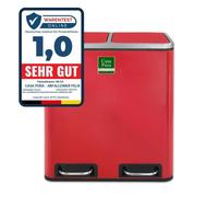 Poubelle à pédale - KARAT - Félix - 2 x 15 litres - Système de séparation - Rouge framboise