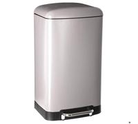 5Five Poubelle de cuisine Ariane 30L métal - seau amovible, fermeture silencieuse - taupe