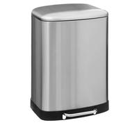 5five Poubelle à pédale Ariane 50 L inox – Seau amovible, poignée arrière, fermeture silencieuse