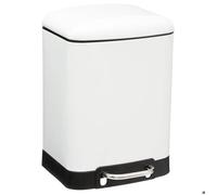 Poubelle à pédale métal 6L ""Ariane"" blanc - 5 five simply smart