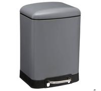 Poubelle à pédale métal 6L ""Ariane"" gris anthracite - 5five