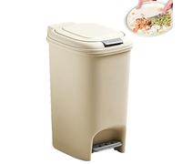 Poubelle À Pédale - Poubele Compacte En Matériau PP, Conception De Style Inoxydable, Couvercle À Fermeture Douce | Corps Résistant Aux Taches, Support De Seau Intérieur, Poubelle De Cuisine, Poubele