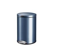 Poubelle à pédale pour la maison, 5L/9L/12L, acier inoxydable, salle de séjour avec couvercle, salle de bain, chambre, pédale, lumière, cuisine de luxe, bureau, poubelle de salle de bain (bleu, 9L)