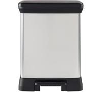 Poubelle à Pédale Rectangulaire - DECO BIN - 30 L - Gris Métallisé - Curver