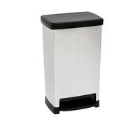 5Five - Poubelle Argenté - 50l - Poubelle, Design Moderne, Accessoire de Cuisine et Salle de Bain