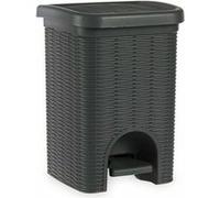 Poubelle à pédale Elegance Gris Plastique 20 L 27 x 39 x 30,5 cm (6 Unités)