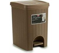 Poubelle à pédale Elegance Marron Plastique 20 L 27,5 x 38,5 x 31 cm (6 Unités)