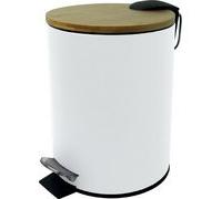 Poubelle à pédale 'the bamboo', 3 litres, blanc