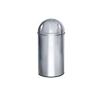 hjh OFFICE 741007 Poubelle XXL Push Chrome 50L Collecteur de déchets rétro avec clapet à Poussoir