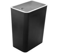 Poubelle à pression en plastique avec couvercle, capacité 15 L, adaptée à la maison et au bureau (Noir)