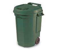 EDA Poubelle à roulette 970011, 110 L, verte / Blanc G