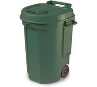 EDA Poubelle à roulette 970011, 110 L, verte / Blanc G