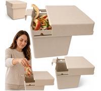 Poubelle À Suspendre Pour Plan De Travail EDANTI Boîtes De Rangement Murale, Avec Couvercle Pour Compost De Cuisine Beige