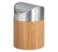 Zeller Present Tischabfallbehälter Bamboo 17cm Ø12cm silber/natur
