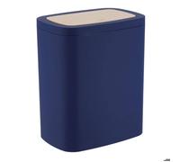 POUBELLE ABS RUBBER+ PVC FACON BAMBOU 5L - BLEU MARINE