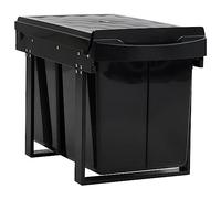 vidaXL Poubelle Amovible de Cuisine Fermeture en Douceur, Poubelle Coulissante avec Deux Bacs Séparés, Poubelle à Ordures avec Couvercle Maison Intérieur, 48 L