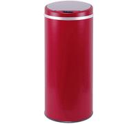 KITCHEN MOVE Poubelle de cuisine automatique 42L SOHO Rouge mat en acier INOX avec cerclage
