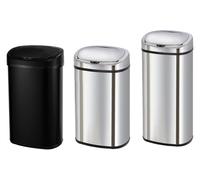 KITCHEN MOVE Poubelle de cuisine automatique 68L MAJESTIC grande capacité Noir mat en acier INOX avec cerclage