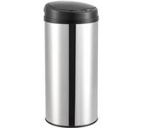 Poubelle Automatique Hygiénique Sans Contact Bac à Ordures pour Cuisine à Capteur Fonction Manuelle Acier Inox Plastique ABS 42 Litres 68 x 31 cm Argenté [en.casa] Argenté G